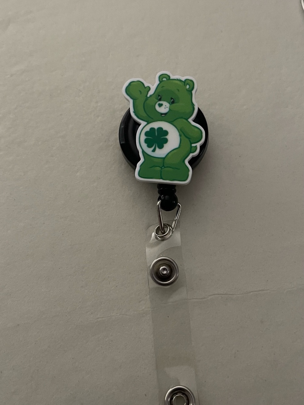 Green Bear Shamrock Badge Reel